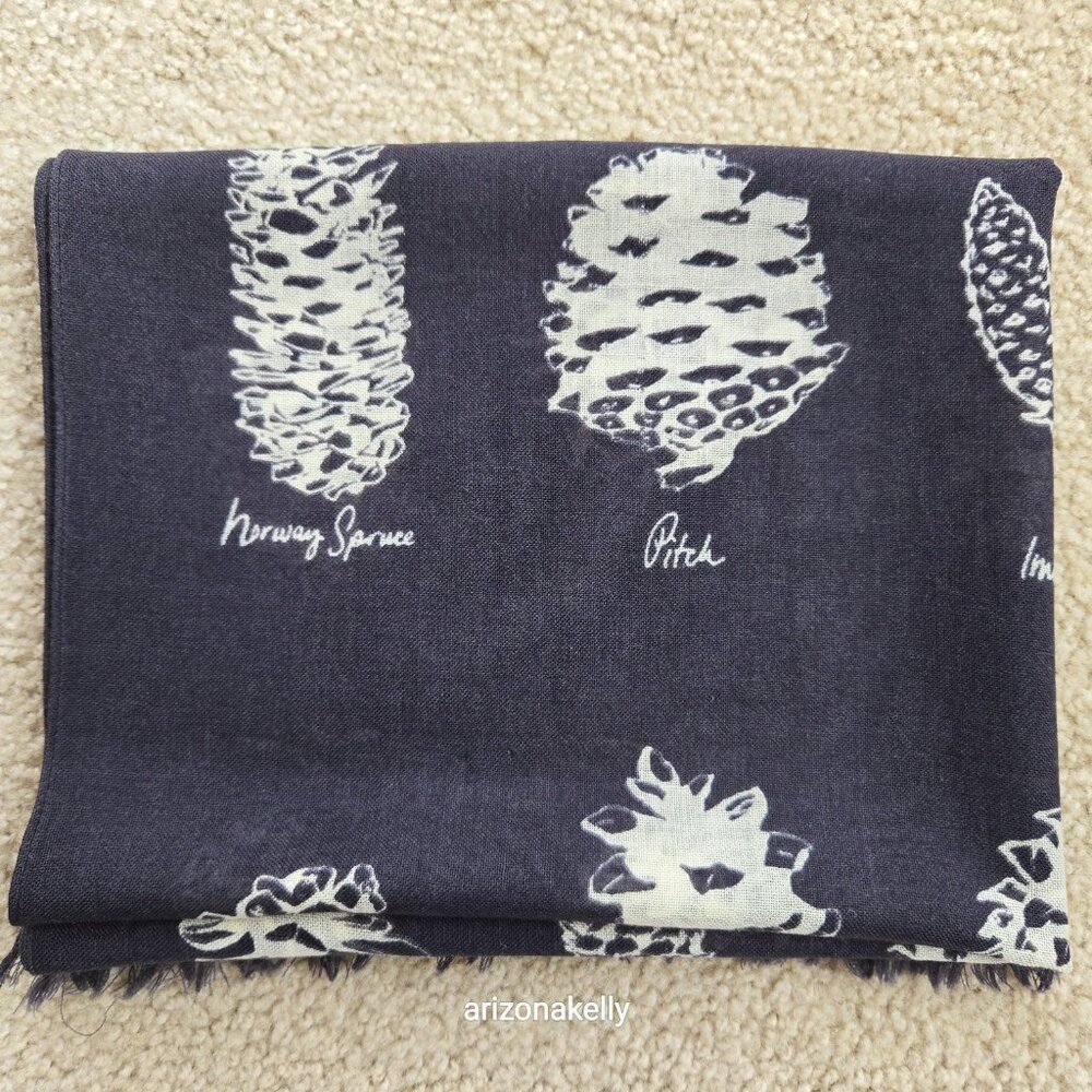 NWOT Madewell Wool Scarf Pinecone Varieties--Biology Dendrology Forestry *RARE* - Picture 11 of 11